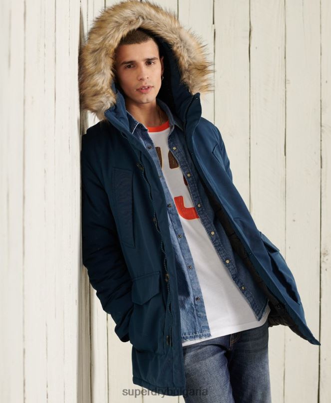 Superdry облекло N00H4664 светло синьо мъже палто парка everest