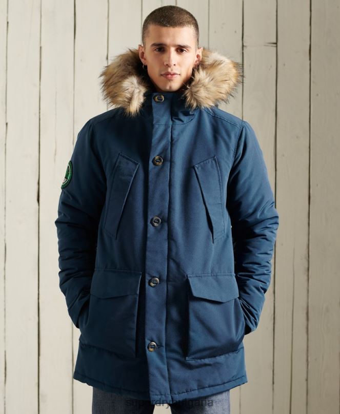 Superdry облекло N00H4664 светло синьо мъже палто парка everest