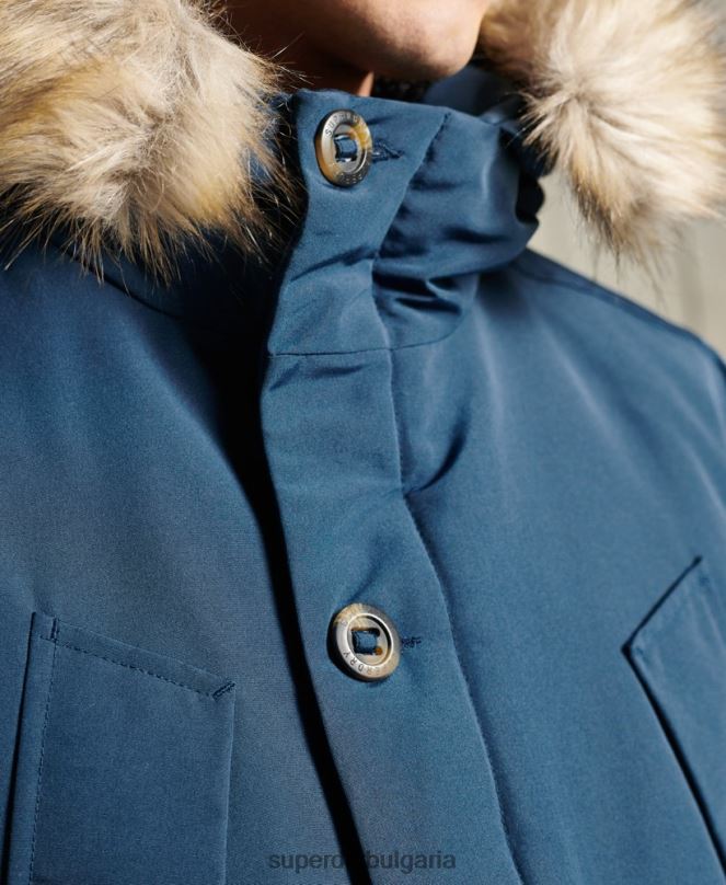 Superdry облекло N00H4664 светло синьо мъже палто парка everest