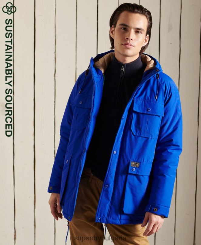 Superdry облекло N00H4684 син мъже палто с планинска подплата