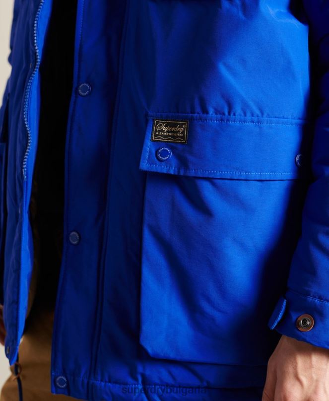 Superdry облекло N00H4684 син мъже палто с планинска подплата