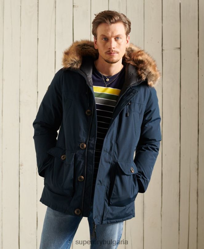 Superdry облекло N00H4727 военноморски флот мъже новобранец палто парка