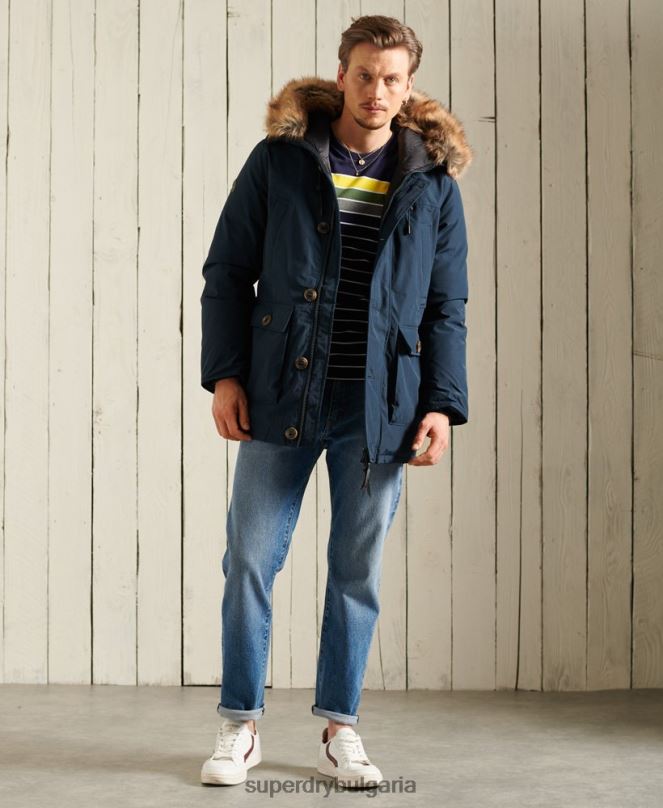 Superdry облекло N00H4727 военноморски флот мъже новобранец палто парка