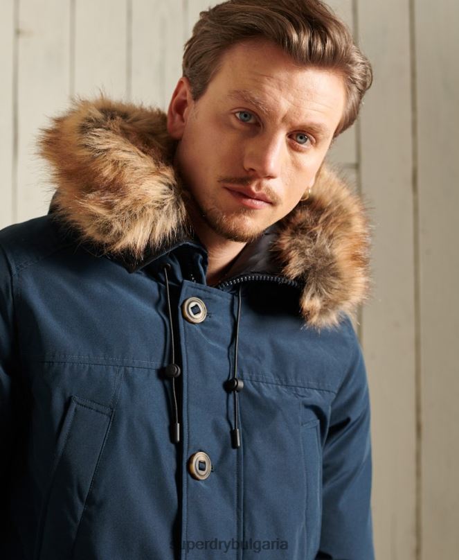 Superdry облекло N00H4727 военноморски флот мъже новобранец палто парка