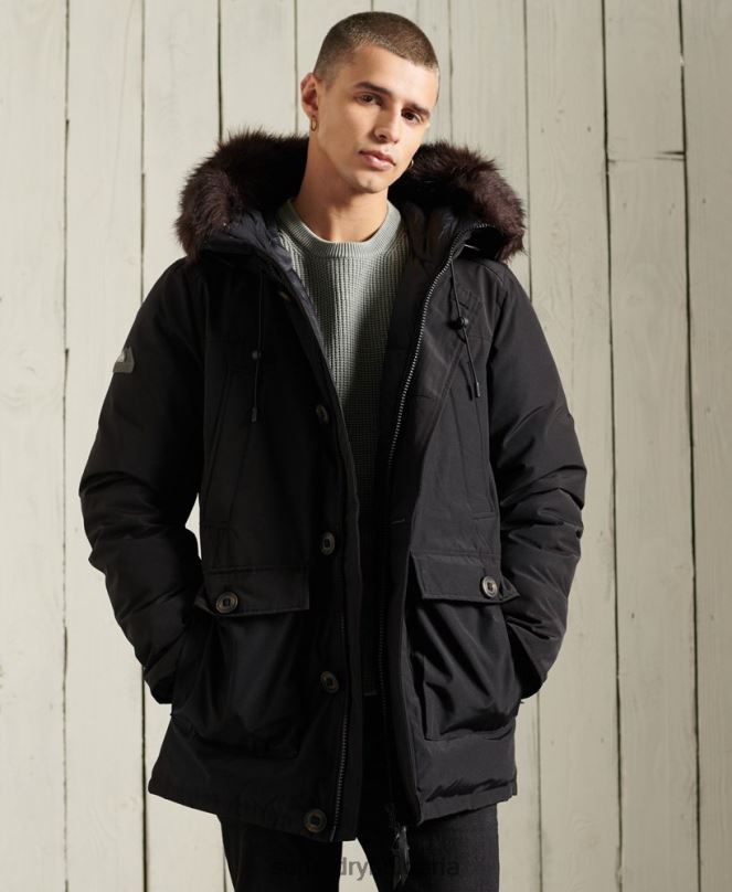 Superdry облекло N00H4734 черен мъже новобранец палто парка