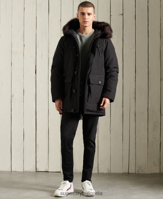 Superdry облекло N00H4734 черен мъже новобранец палто парка