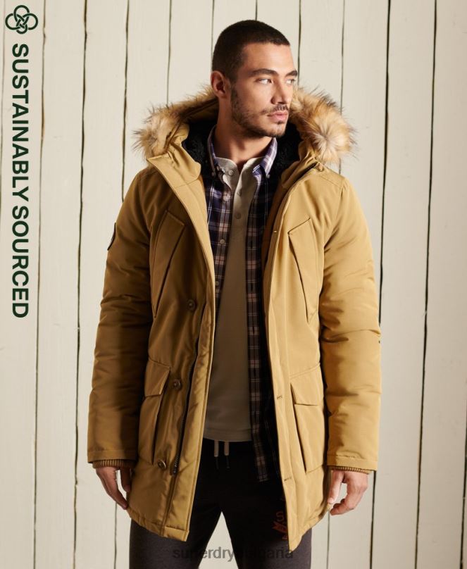 Superdry облекло N00H4738 тен мъже палто парка everest