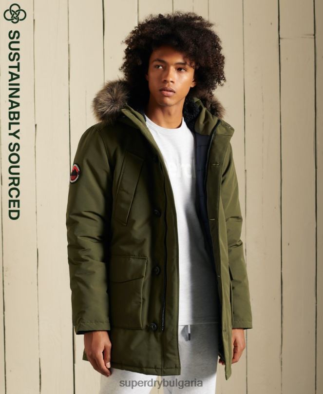 Superdry облекло N00H4739 зелено мъже палто парка everest