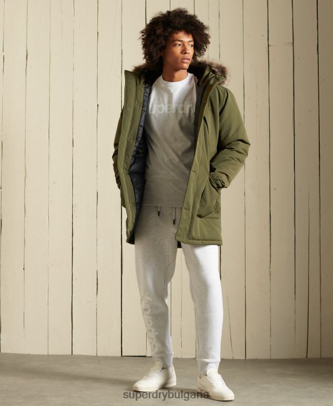 Superdry облекло N00H4739 зелено мъже палто парка everest