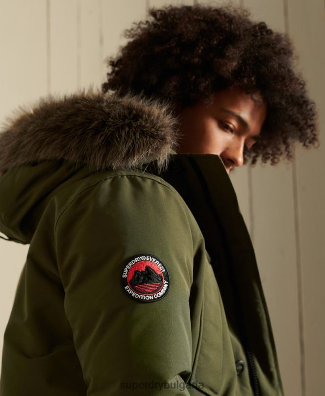 Superdry облекло N00H4739 зелено мъже палто парка everest