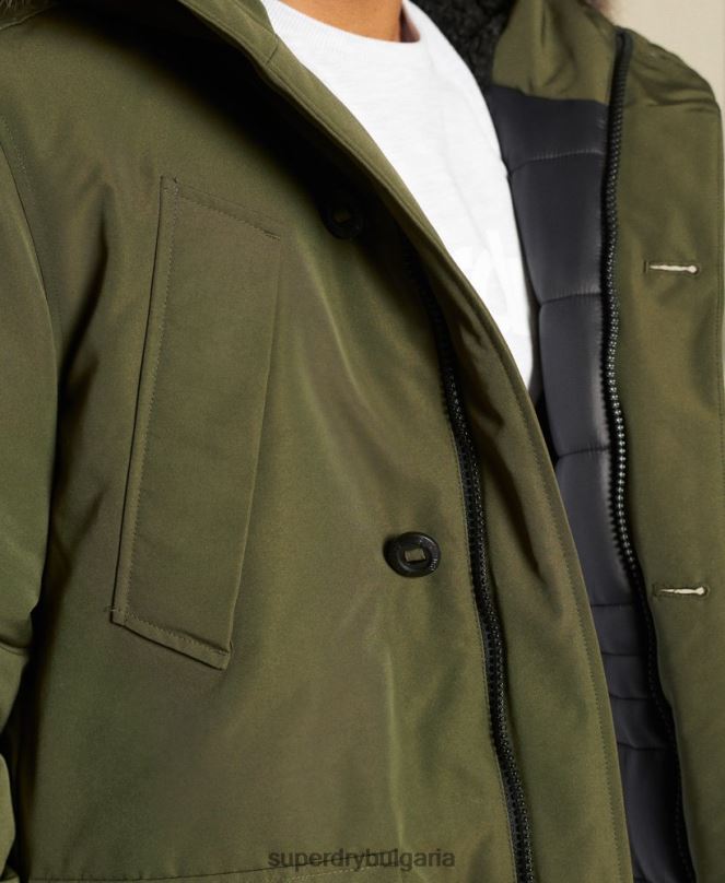 Superdry облекло N00H4739 зелено мъже палто парка everest