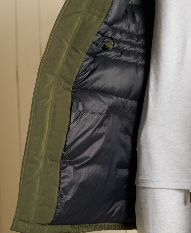 Superdry облекло N00H4739 зелено мъже палто парка everest