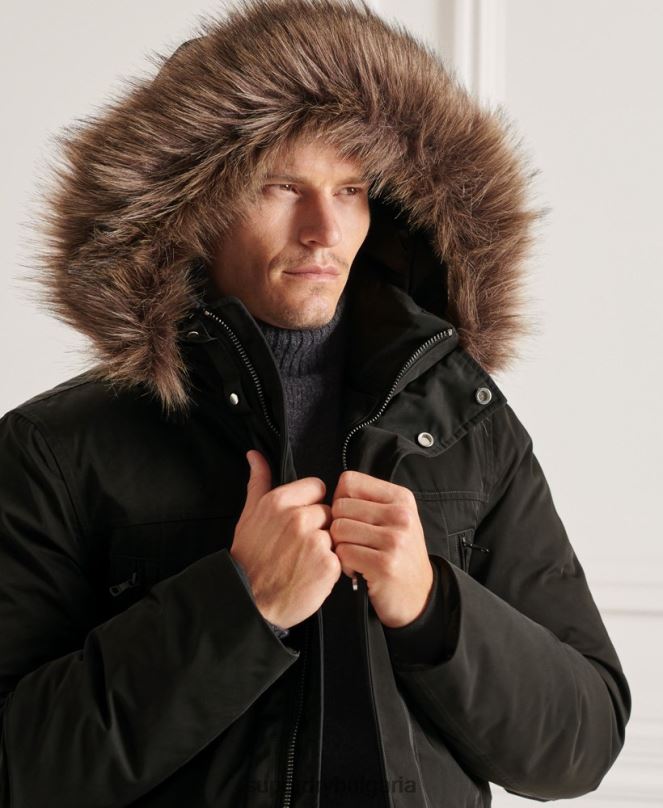 Superdry облекло N00H4742 черен мъже студия everest пухено палто парка