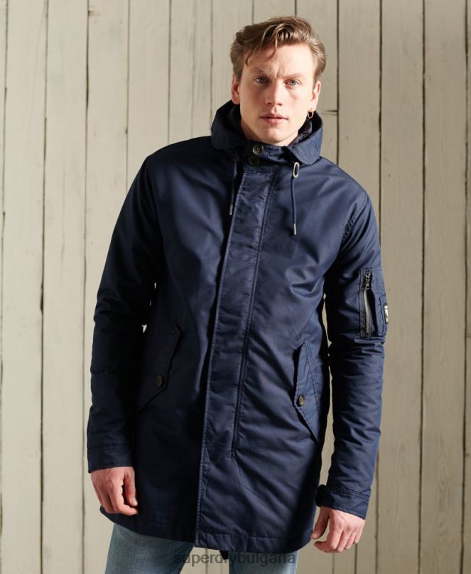 Superdry облекло N00H4760 син мъже служебно средно тежко палто парка