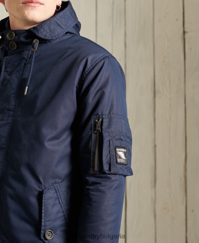 Superdry облекло N00H4760 син мъже служебно средно тежко палто парка