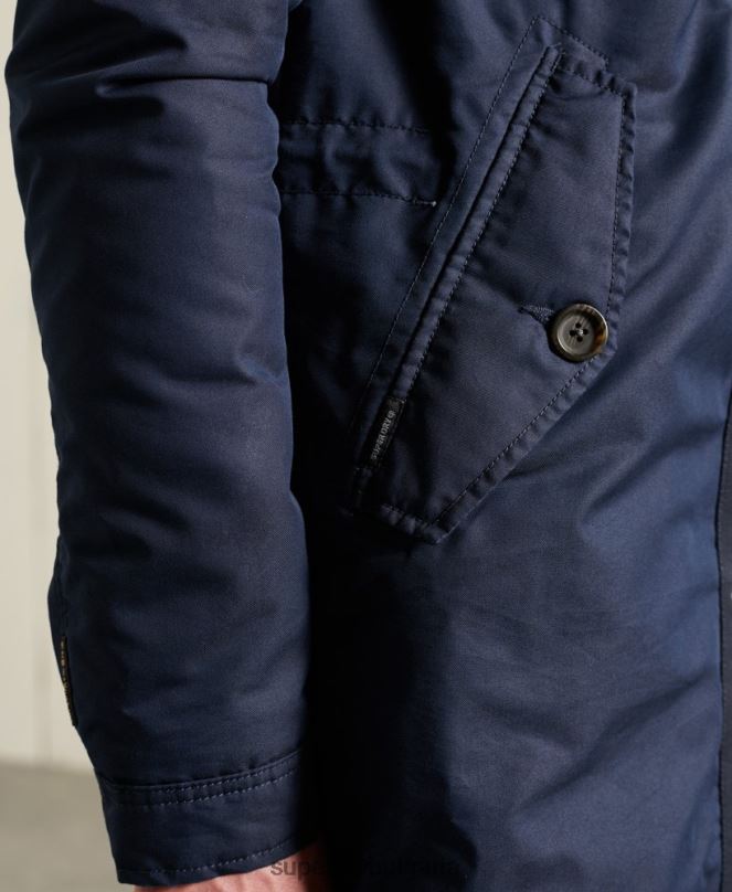 Superdry облекло N00H4760 син мъже служебно средно тежко палто парка