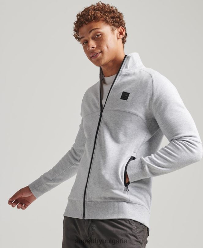 Superdry облекло N00H5096 сиво мъже технологична писта отгоре