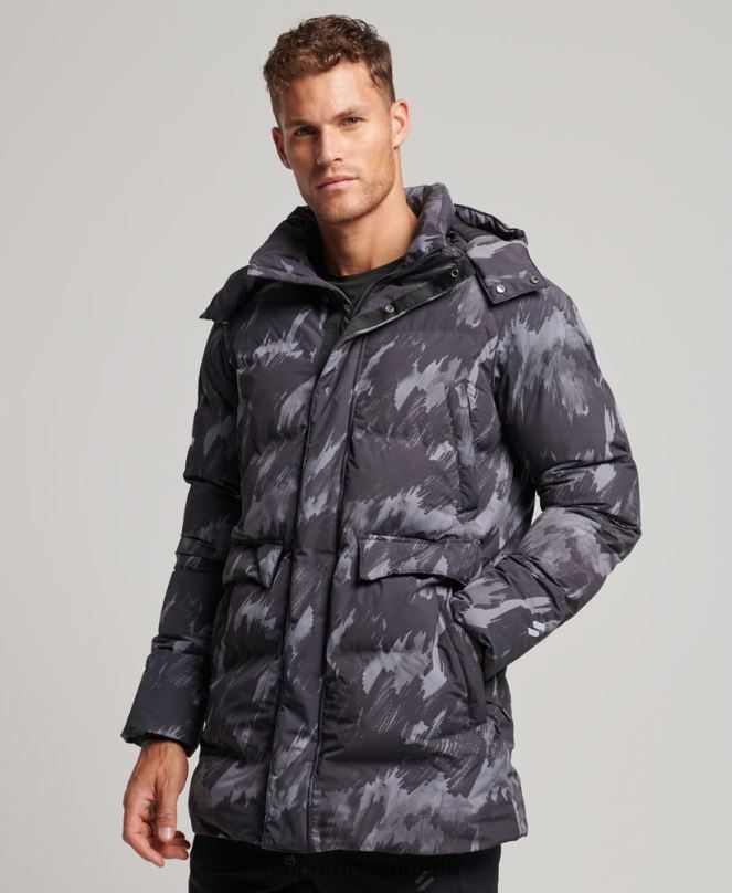 Superdry облекло N00H5365 тъмно сив мъже пухено палто