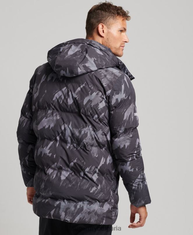 Superdry облекло N00H5365 тъмно сив мъже пухено палто