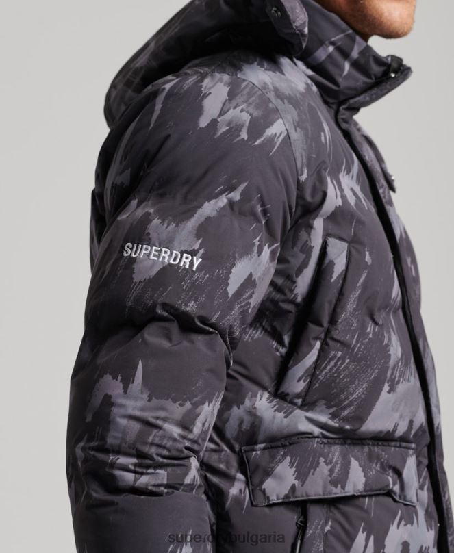 Superdry облекло N00H5365 тъмно сив мъже пухено палто