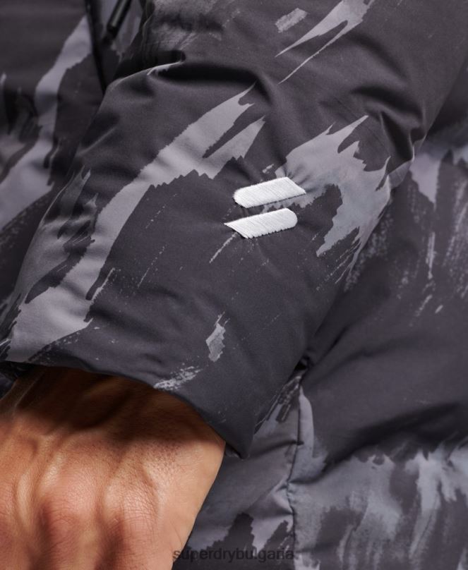 Superdry облекло N00H5365 тъмно сив мъже пухено палто