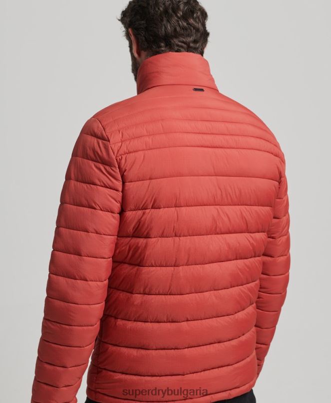 Superdry облекло N00H959 кафяво мъже късо леко пухено палто