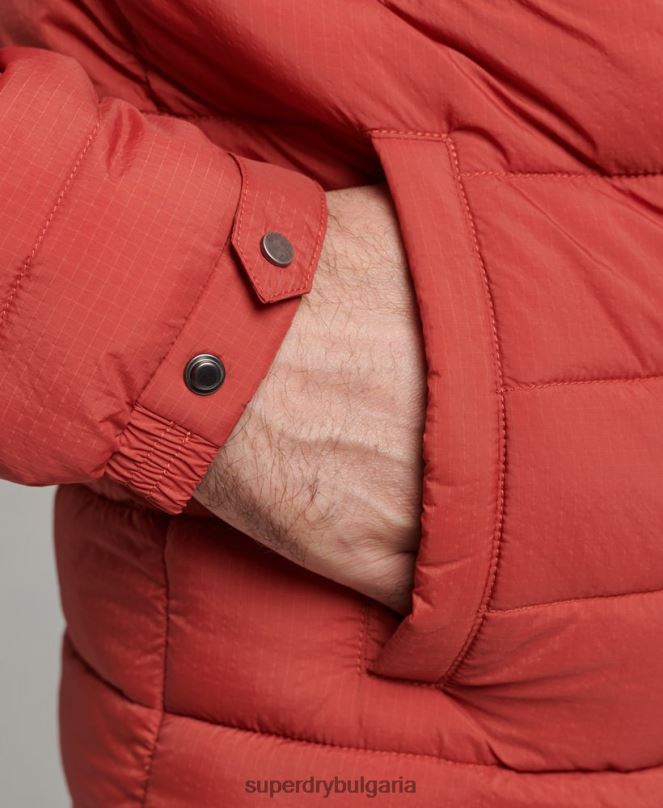 Superdry облекло N00H959 кафяво мъже късо леко пухено палто