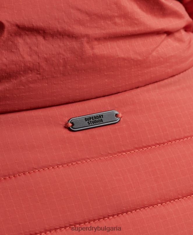 Superdry облекло N00H959 кафяво мъже късо леко пухено палто