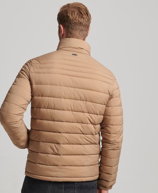 Superdry облекло N00H975 кафяво мъже късо леко пухено палто