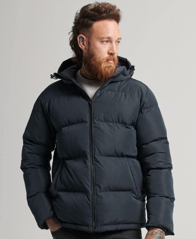 Superdry облекло N00H988 военноморски флот мъже късо пухено палто