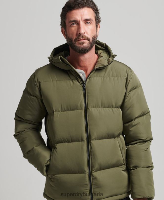 Superdry облекло N00H989 каки мъже късо пухено палто