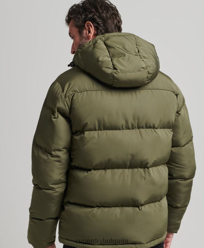Superdry облекло N00H989 каки мъже късо пухено палто