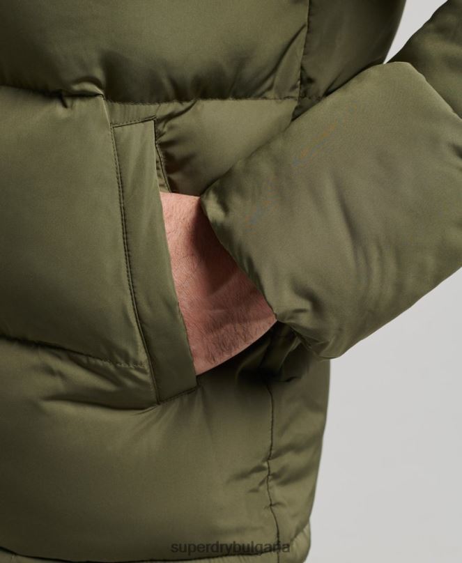 Superdry облекло N00H989 каки мъже късо пухено палто
