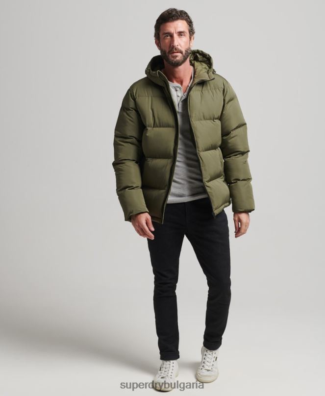 Superdry облекло N00H989 каки мъже късо пухено палто