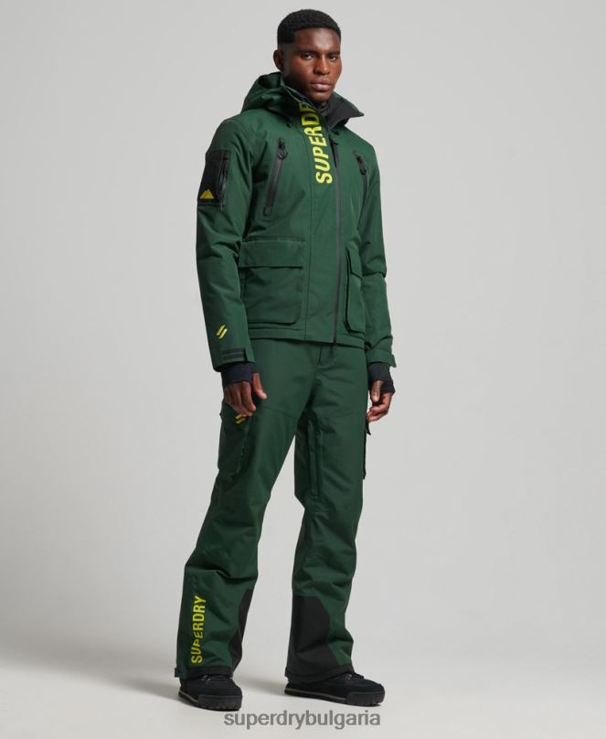 Superdry облекло N00H1380 зелено мъже ски ultimate спасителни панталони