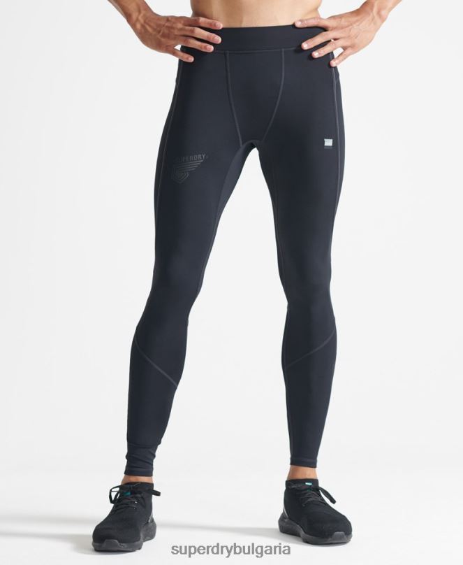 Superdry облекло N00H1438 черен мъже бягайте тесни панталони