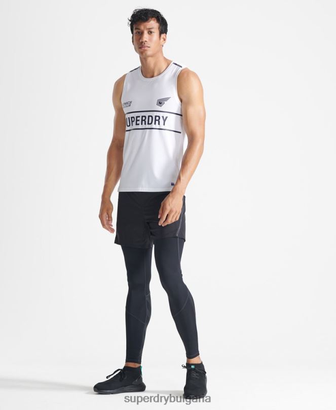Superdry облекло N00H1438 черен мъже бягайте тесни панталони