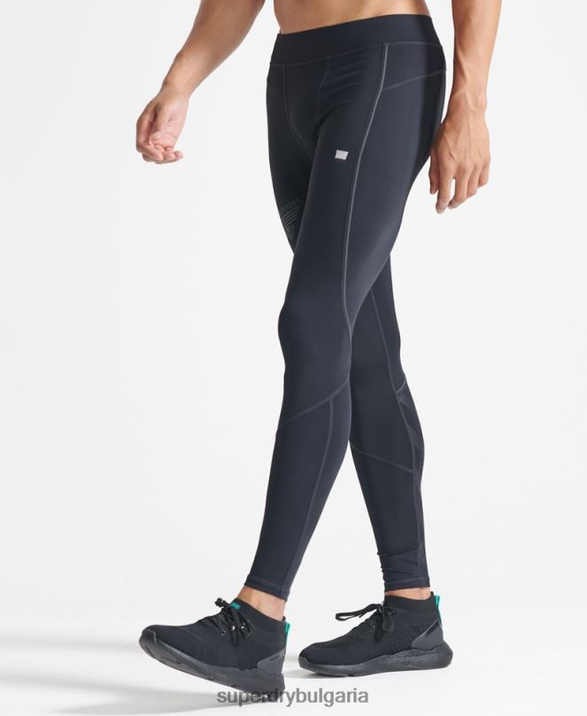 Superdry облекло N00H1438 черен мъже бягайте тесни панталони