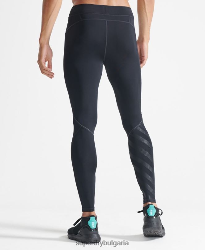 Superdry облекло N00H1438 черен мъже бягайте тесни панталони