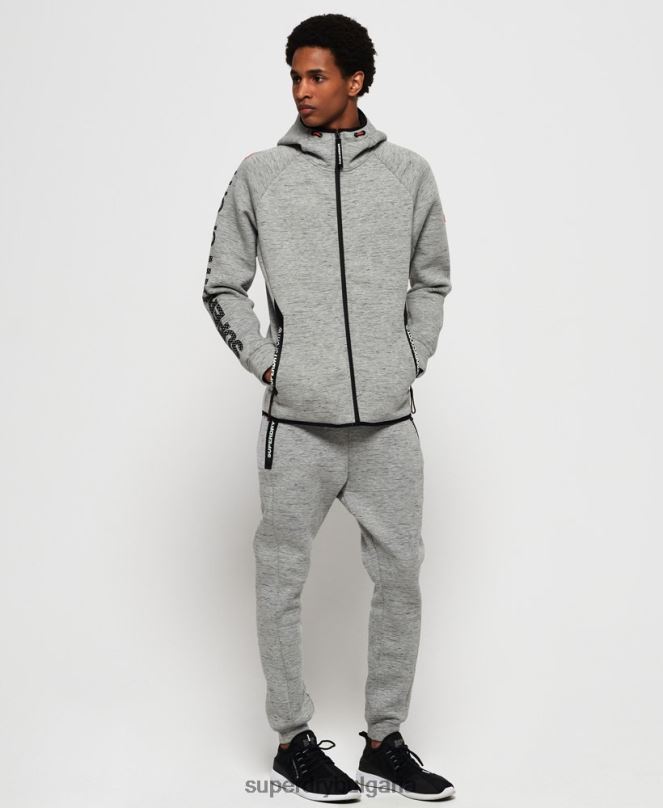 Superdry облекло N00H1442 сиво мъже gym tech стреч тънък джогинг