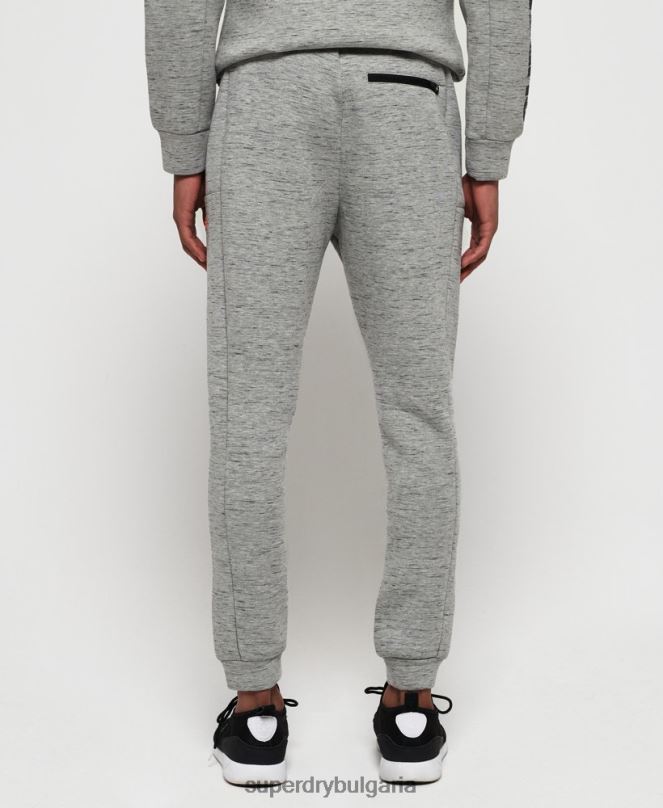 Superdry облекло N00H1442 сиво мъже gym tech стреч тънък джогинг