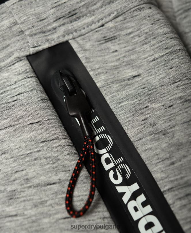 Superdry облекло N00H1442 сиво мъже gym tech стреч тънък джогинг