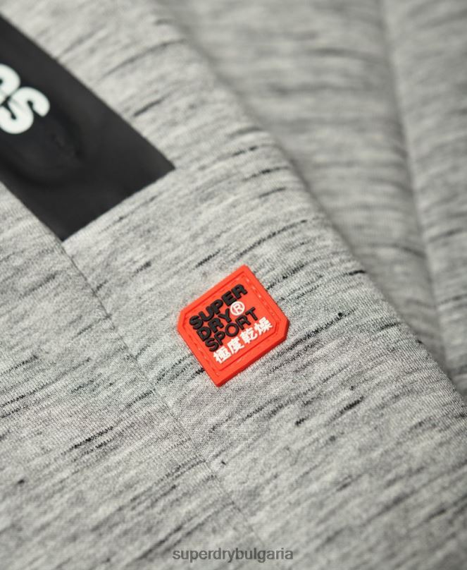 Superdry облекло N00H1442 сиво мъже gym tech стреч тънък джогинг