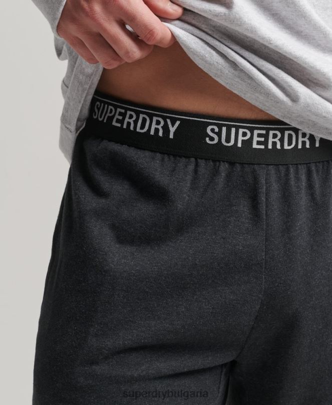 Superdry облекло N00H1607 черен мъже рециклирани спални панталони