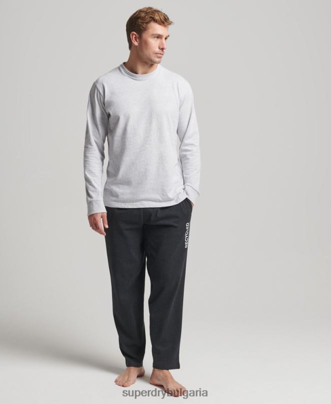 Superdry облекло N00H1607 черен мъже рециклирани спални панталони