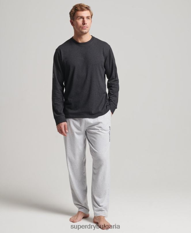 Superdry облекло N00H1608 сиво мъже рециклирани спални панталони