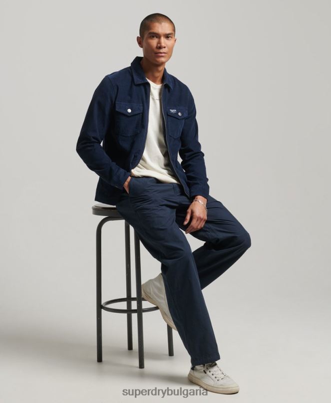 Superdry облекло N00H27 военноморски флот мъже тъкани джогинг