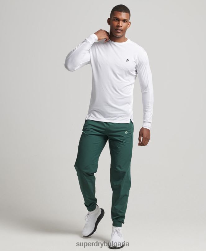 Superdry облекло N00H5382 зелено мъже еластични тъкани анцузи