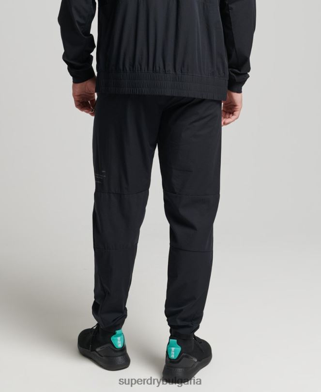 Superdry облекло N00H5387 черен мъже еластични тъкани анцузи