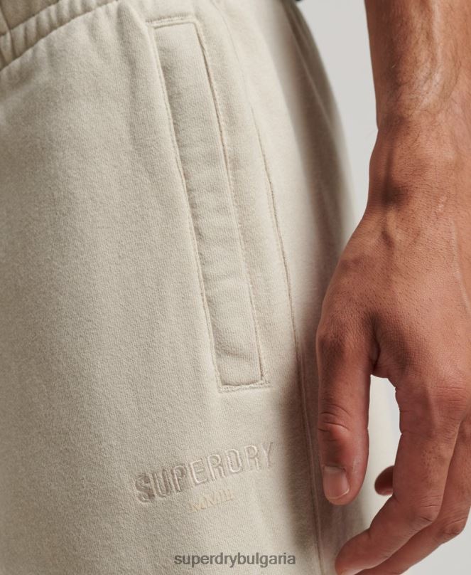 Superdry облекло N00H6366 бежово мъже код микро лого джогинг